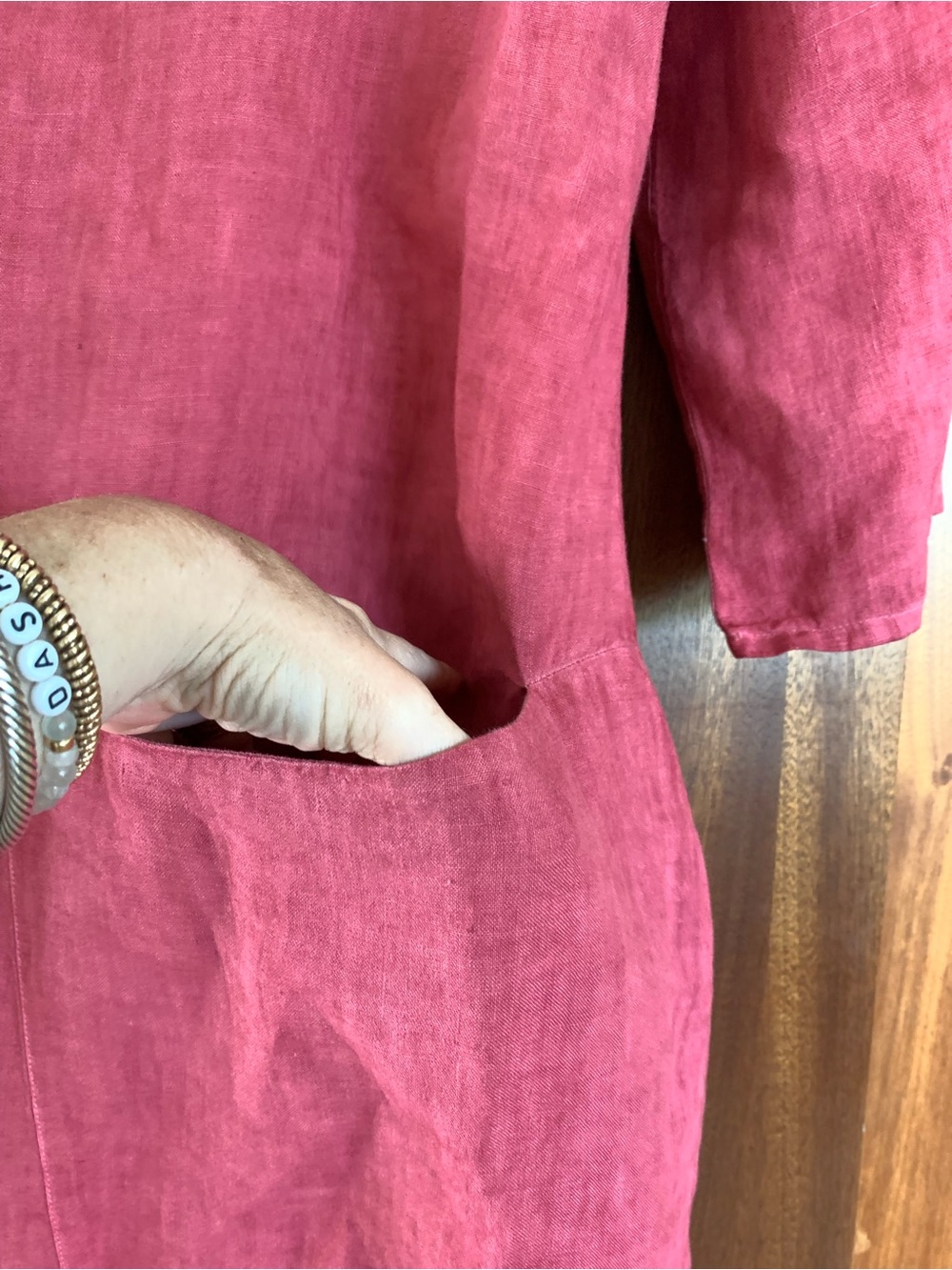 Elemente Clemente Linen Midi Dress In Rose View 3